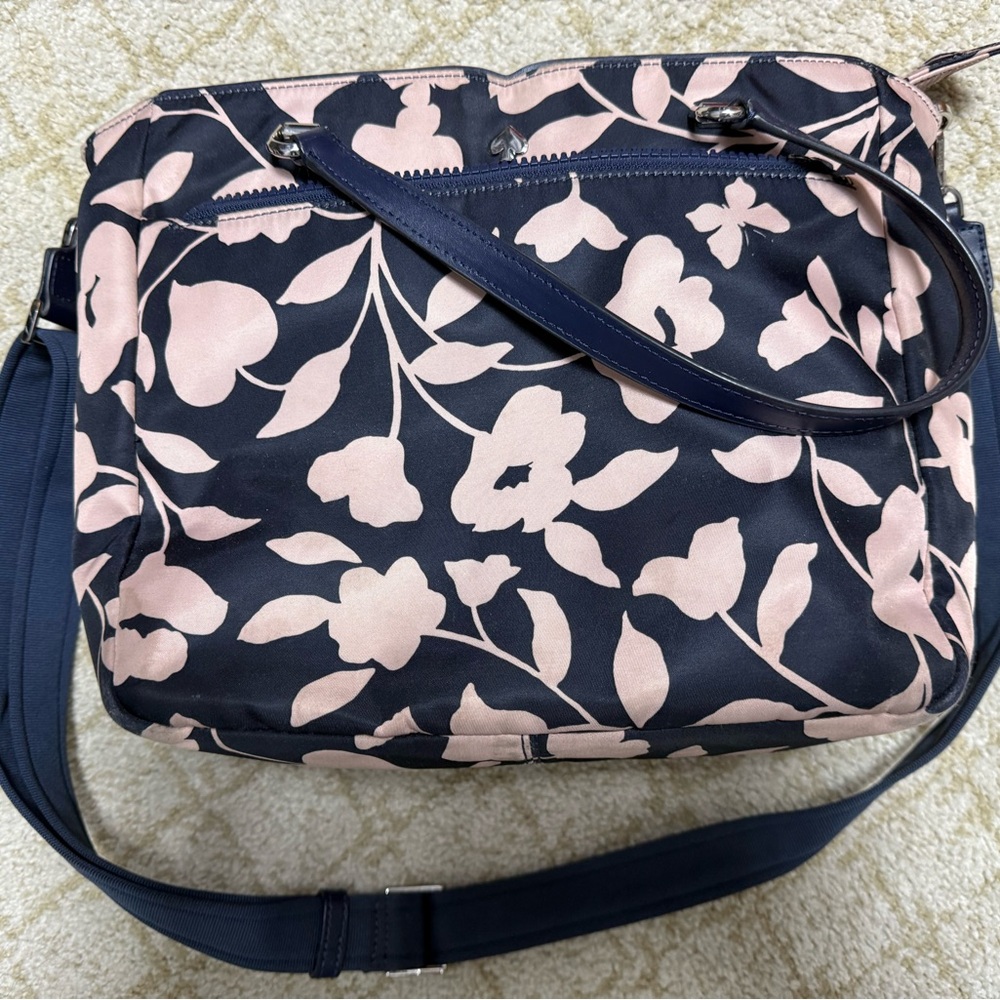 Kate Spade Navy and Pink Floral Shoulder Bag
